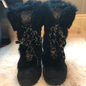 COACH furry winter boots